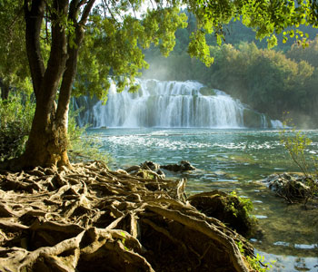 national park Krka whit beautiful waterfalls